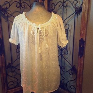 White sheer blouse, women’s XL